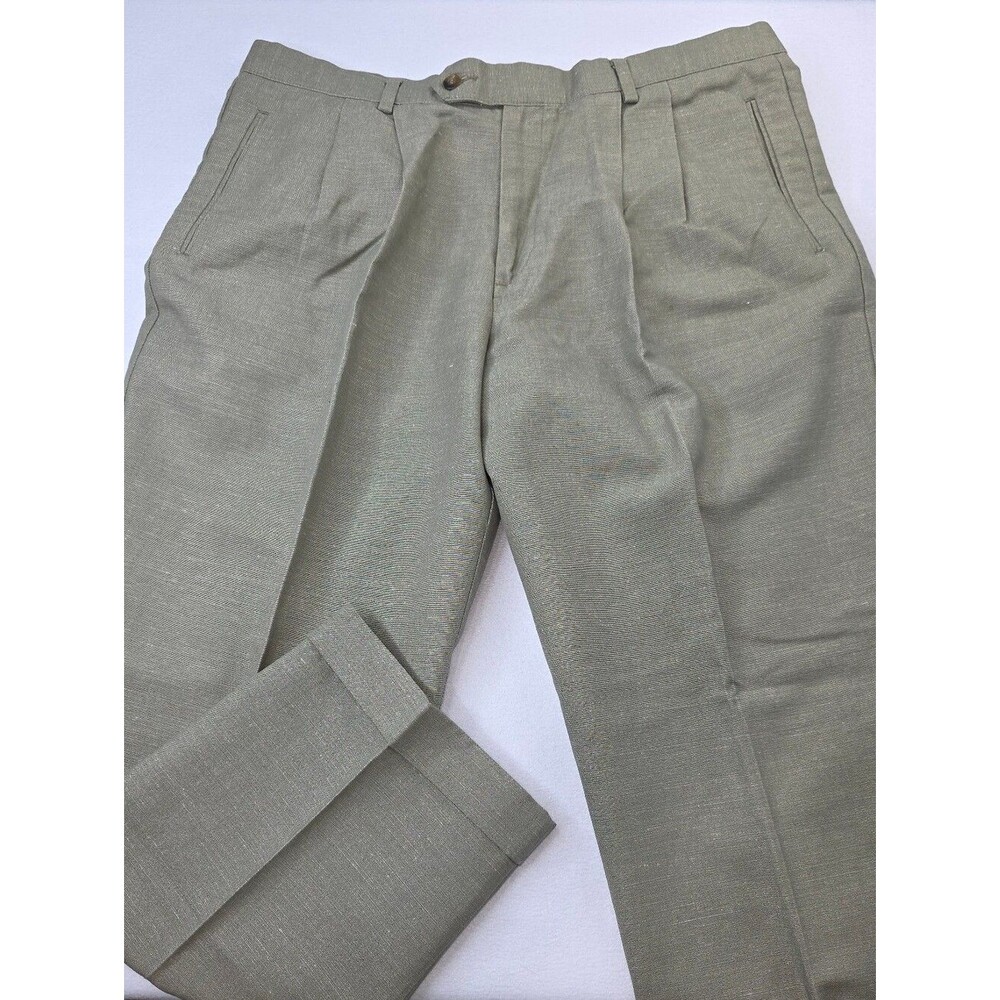 Dockers Khakis Men's Classic Pleated Dress Pants Green Size 38x30 CU-3730